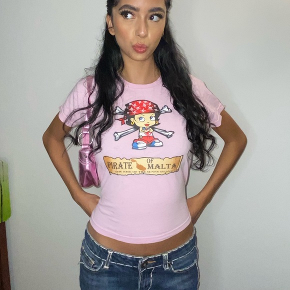 VINTAGE PINK BABY TEE - Picture 3 of 4